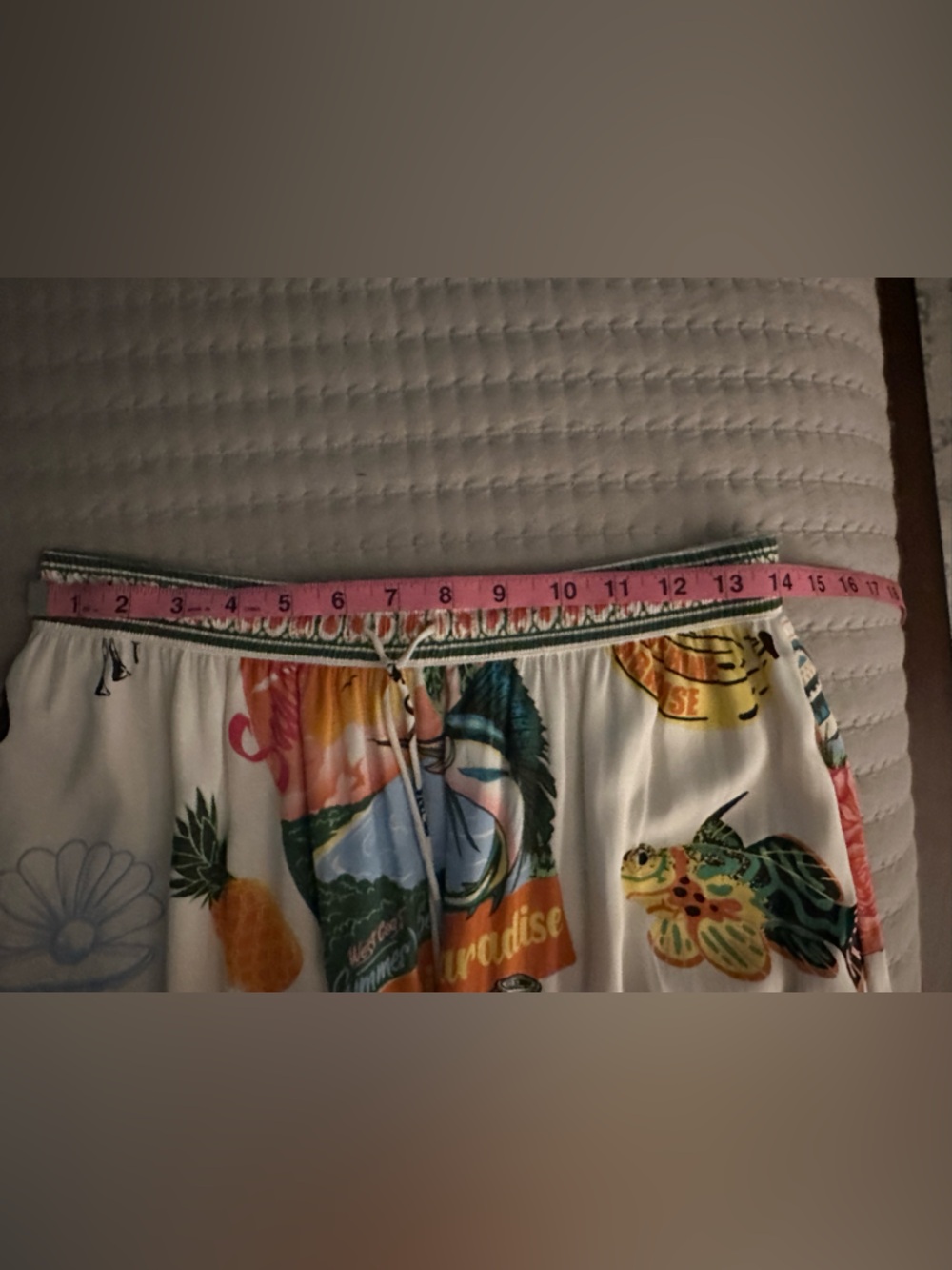 Rachel Zoe White Tropical Print Maxi Skirt with Green & Yellow Border - Picture 5 of 5